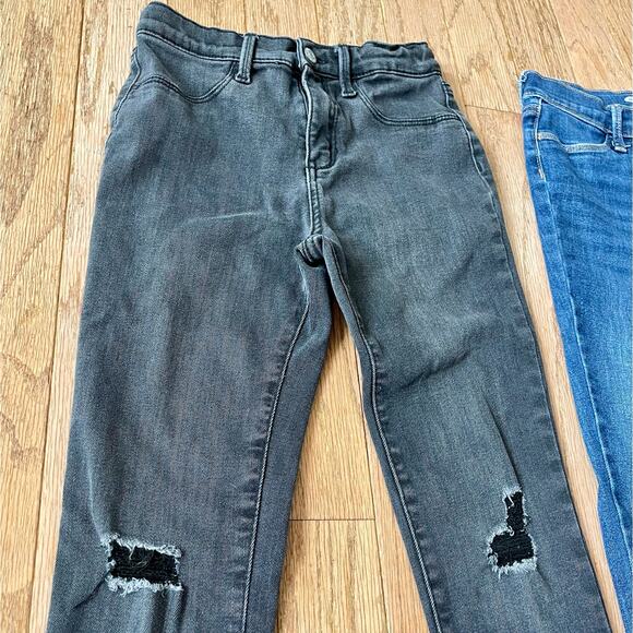 Old Navy Lot of 2 Girls 14 Ballerina Jeggings Torn Blue Gray - Picture 3 of 7